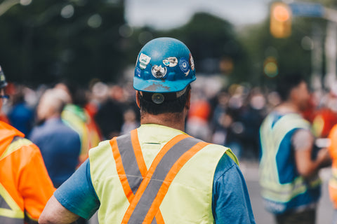 Construction worker in protective gear